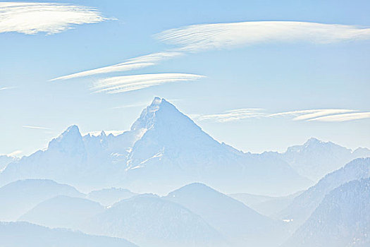 贝希特斯加登阿尔卑斯山,冬天,奥地利