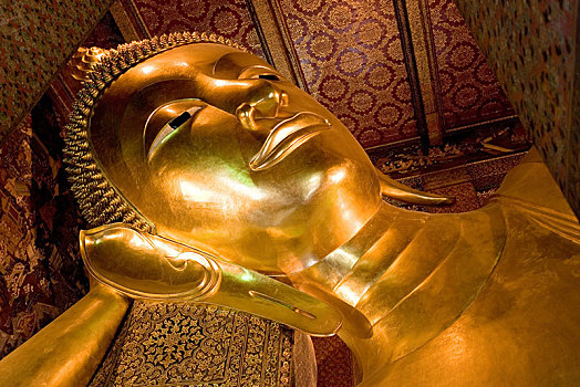雕塑,卧佛,寺院,庙宇,曼谷,泰国,亚洲