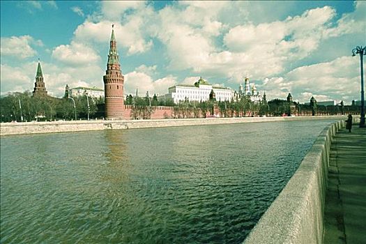 建筑,河,克里姆林宫,莫斯科,俄罗斯