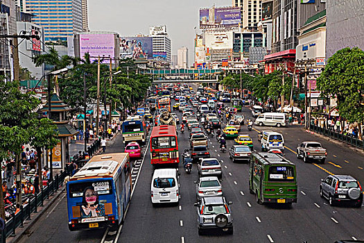 交通拥挤,市区,曼谷,泰国