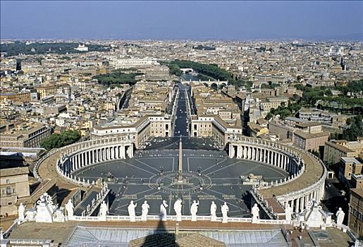 柱廊,圣彼得广场,梵蒂冈城,罗马,意大利,欧洲