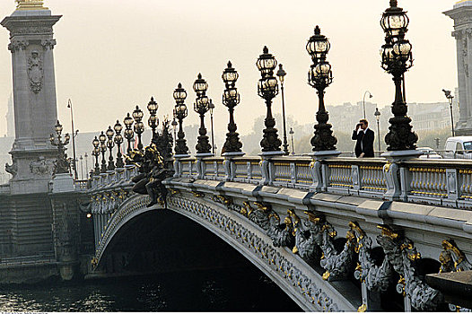 商务人士,桥,巴黎,法国