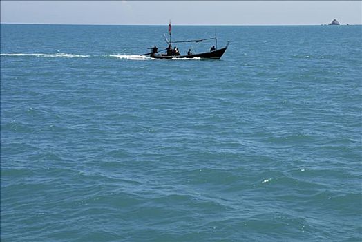 渔船,海洋,岛屿,苏梅岛,泰国