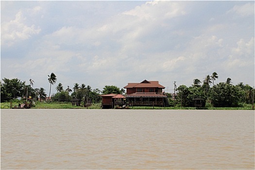 漂浮,房子,曼谷,泰国