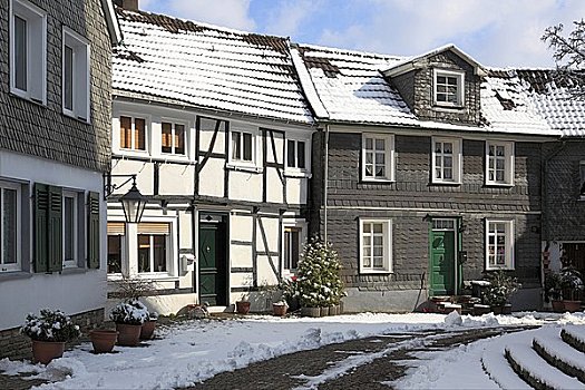 木制,房子,北莱茵威斯特伐利亚,德国,欧洲