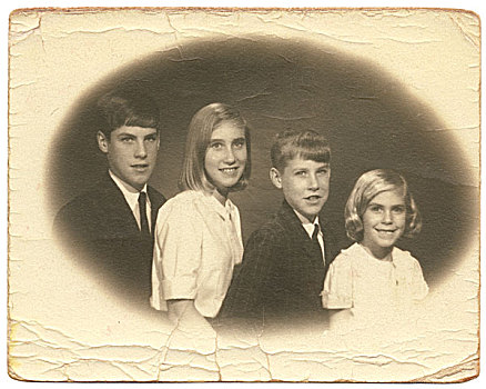家庭照,两个,姐妹,20世纪60年代