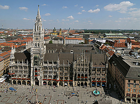 新市政厅,玛利亚广场,慕尼黑,巴伐利亚,德国,欧洲