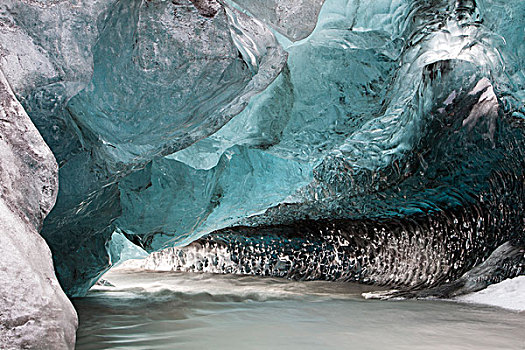 冰,洞穴,瓦特纳冰川,冰河,东方,区域,冰岛,欧洲
