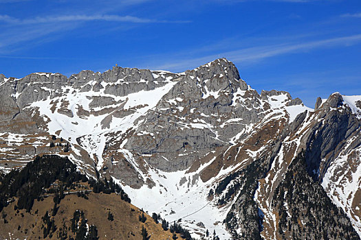皮拉图斯,山,瑞士,阿尔卑斯山,航拍