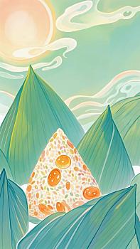 端午節(jié)粽子手繪插畫