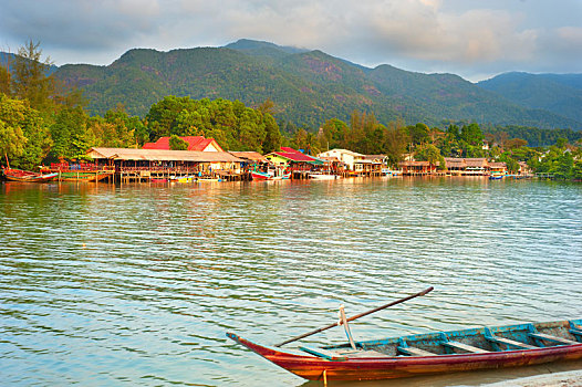 漂浮,乡村,泰国