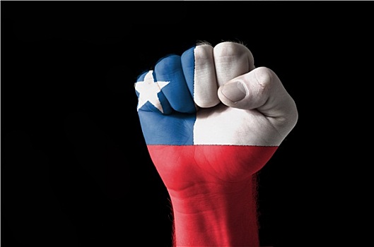 拳头,涂绘,彩色,智利,旗帜