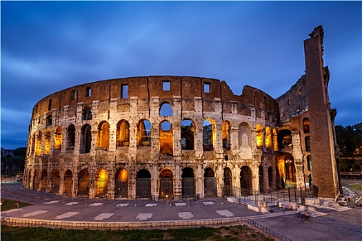 罗马角斗场,竞技场,圆形剧场,晚上,罗马,意大利