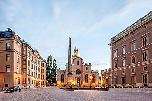 教堂,斯德哥尔摩大教堂,右边,斯德哥尔摩,宫殿,皇宫,瑞典皇宫,历史,中心,格姆拉斯坦,斯德哥尔摩县,瑞典,欧洲