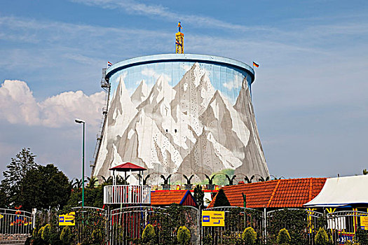 冷却塔,迅速,反应堆,游乐园,北莱茵-威斯特伐利亚,德国,欧洲