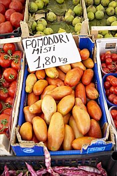 西红柿,市场货摊,意大利