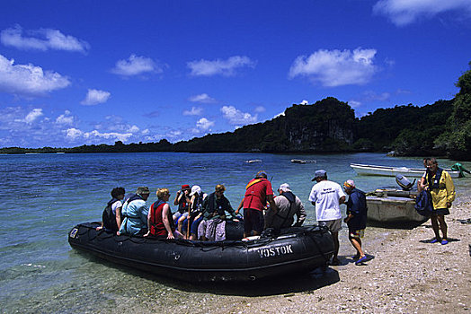 斐济,岛屿,泻湖,游客,降落,海滩,黄道十二宫