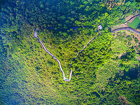 航拍,全景,村庄,山路,海涂