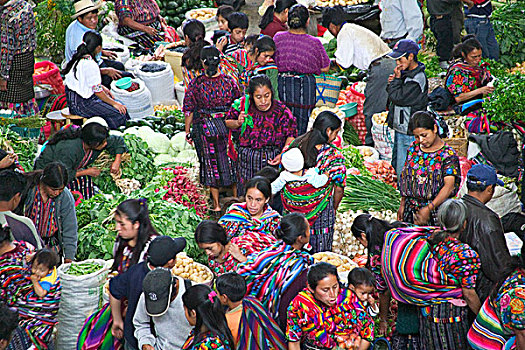 彩色,菜市场,齐齐卡斯提南哥,危地马拉