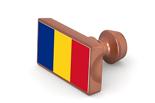 木质,图章,罗马尼亚,旗帜