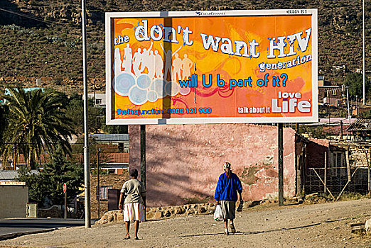广告牌,艾滋病毒,艾滋病,东开普省,南非,非洲