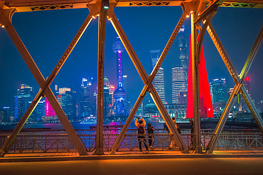 上海外滩外白渡桥夜景
