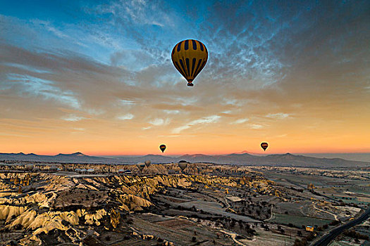 气球,飞,风景,卡帕多西亚,土耳其