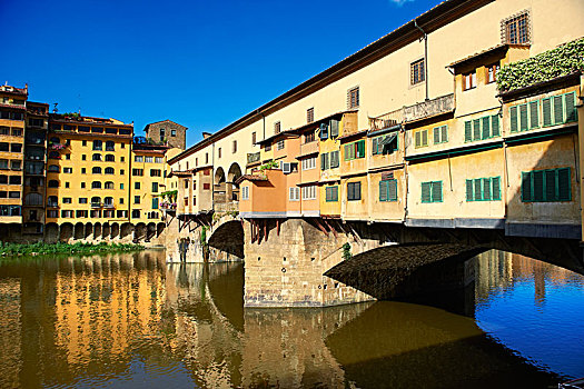 中世纪,维奇奥桥,桥,穿过,阿尔诺河,历史,中心,佛罗伦萨,世界遗产,托斯卡纳,意大利,欧洲