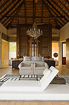 大,卧室,白色,地面,躺椅,南非,房子