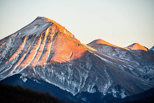 风景,草原,上面,大萨索山,雪,天文