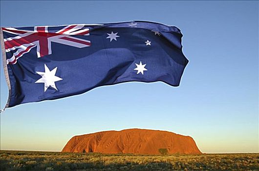 旗帜,澳大利亚,乌卢鲁卡塔曲塔国家公园