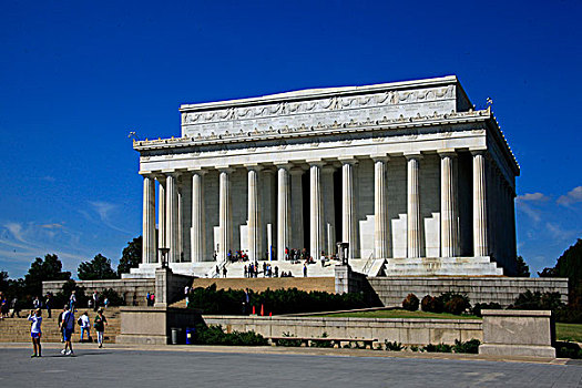 美国首都华盛顿林肯纪念堂