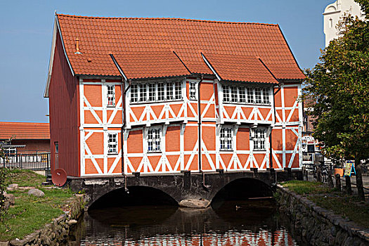 半木结构,房子,魏斯玛,梅克伦堡前波莫瑞州,德国,欧洲