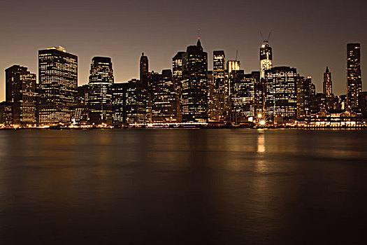 下曼哈顿,纽约,夜晚