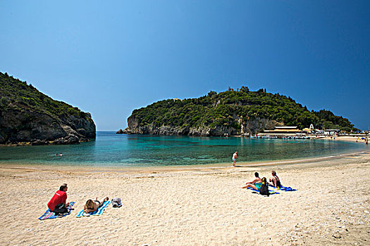 海滩,科孚岛,爱奥尼亚群岛,希腊,欧洲