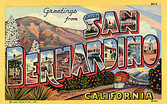 问候,加利福尼亚,明信片,艺术家,未知