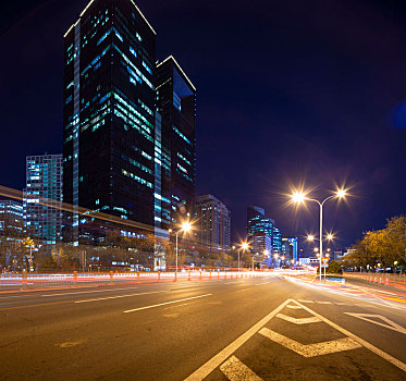 北京街道夜景