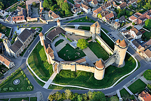 法国,旅游,城堡,13世纪,中世纪,纪念建筑,历史,航拍
