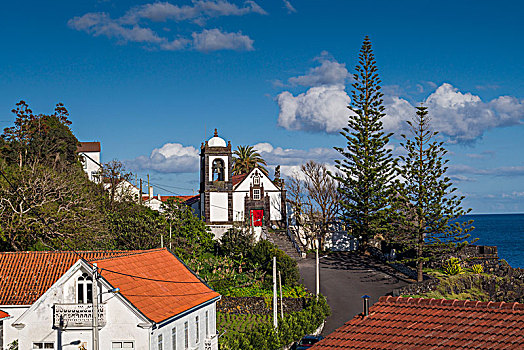 葡萄牙,亚速尔群岛,岛屿,圣芭芭拉,教堂