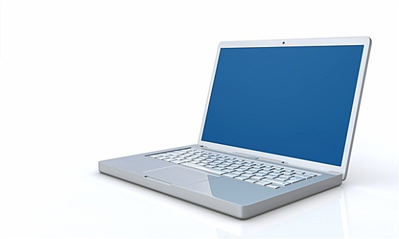 银,蓝色,笔记本电脑