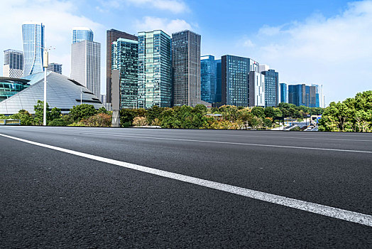 路面天际线和钱江新城全景