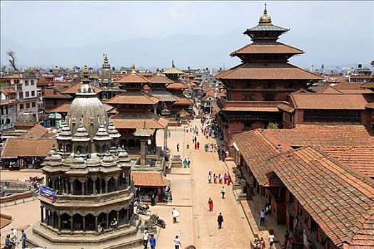杜巴广场,许多,庙宇,塔,老,皇宫,帕坦,加德满都,尼泊尔
