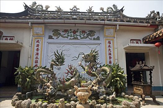 华丽,喷泉,正面,建筑,惠安,越南