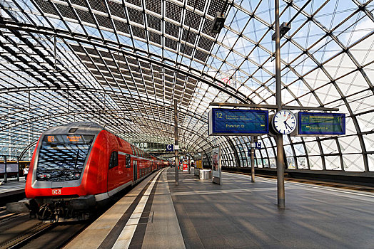 中央车站,地区性,列车,现代建筑,柏林,德国,欧洲