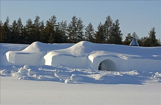 芬兰,拉普兰,滑雪胜地,积雪,房子