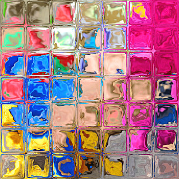 彩色,玻璃,方形