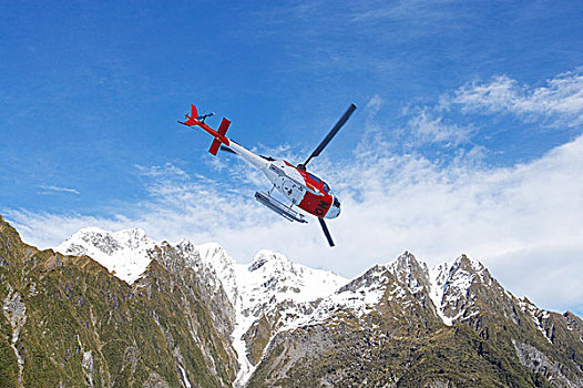 直升飞机,远景,冰河,西海岸,南岛,新西兰