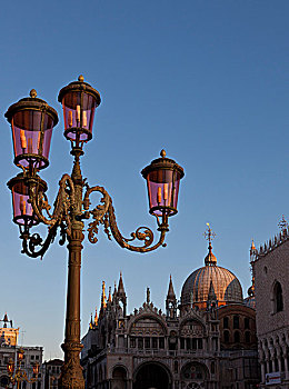 欧洲,意大利,威尼斯,华丽,灯,广场