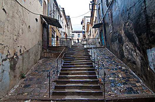 陡峭,楼梯,阿尔及利亚,非洲
