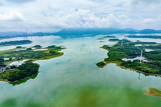 中国广西富川龟石国家湿地公园夏日风光